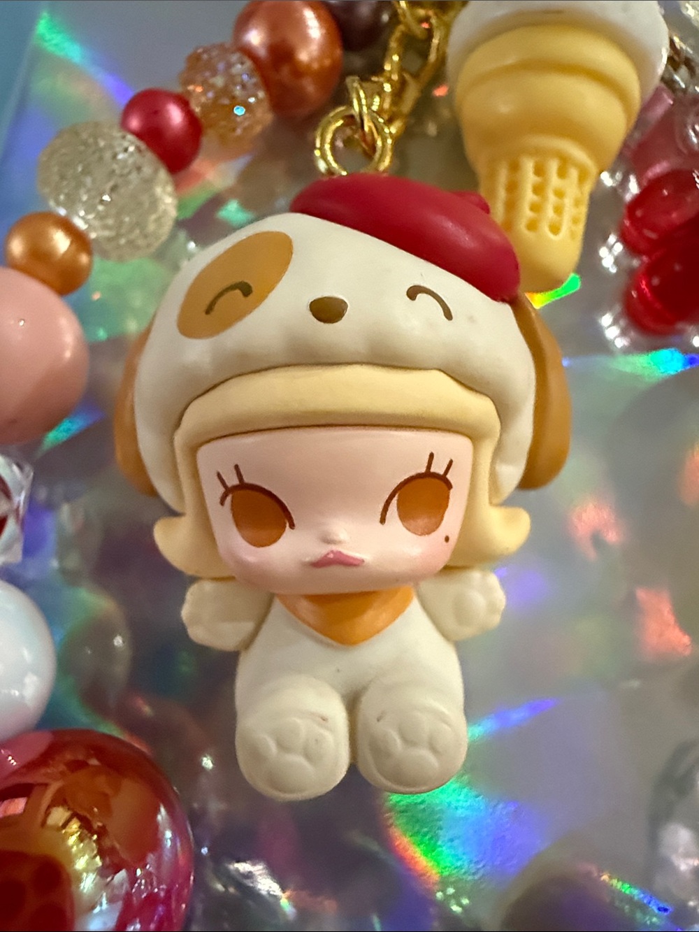 Authentic Molly Popbean, DIY, Beaded Keychain with 🍦 and 🐻 Charms! - Picture 4 of 4